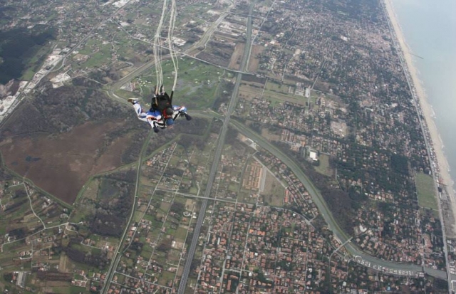  You fly over the whole city 